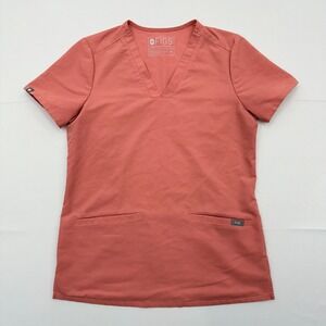 Figs Casma Three Pocket Scrub Top Womens‎ XS Salmon Technical Collection FW1100